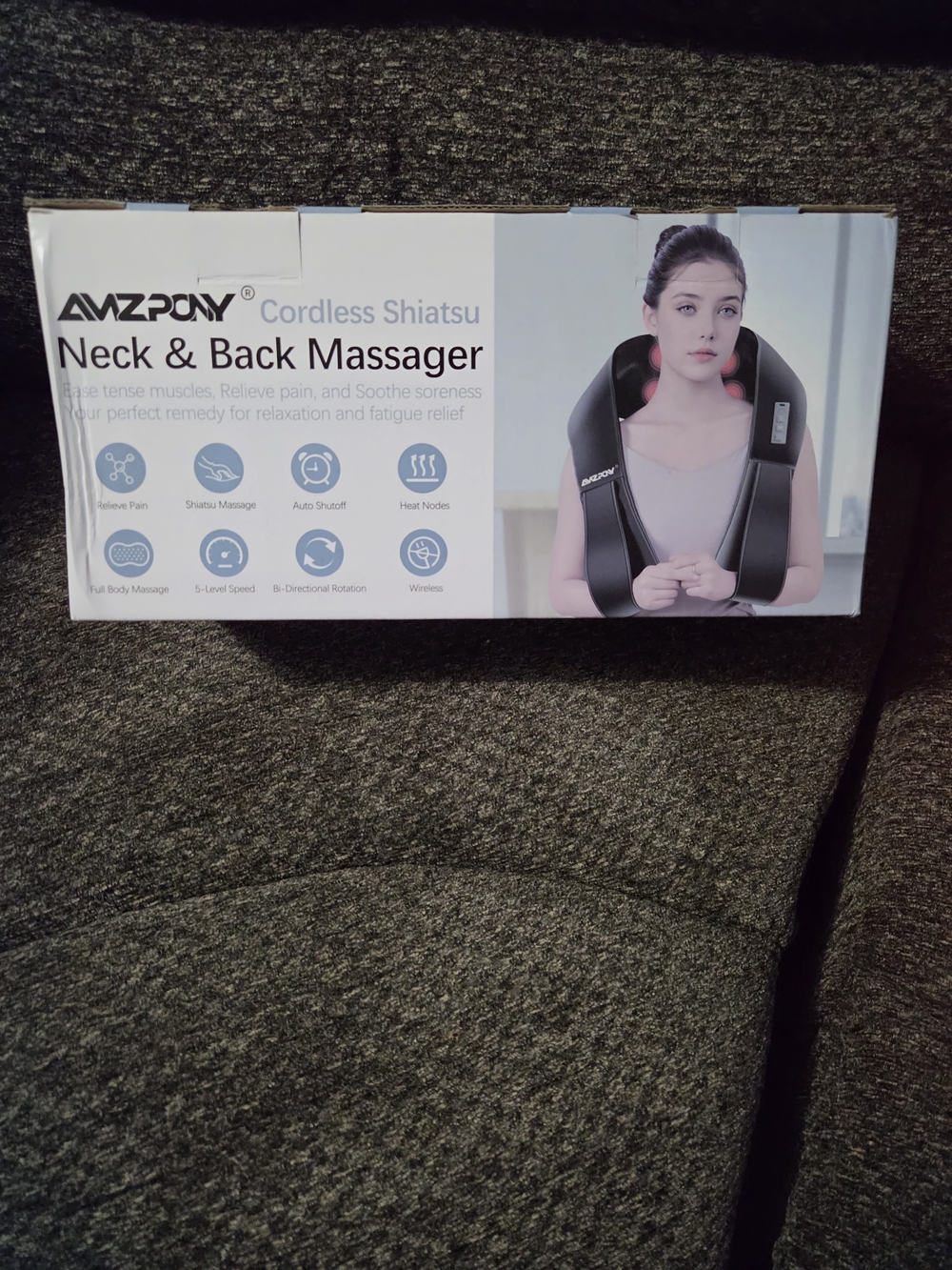 Cordless Shiatsu Neck & Back Massager - Black